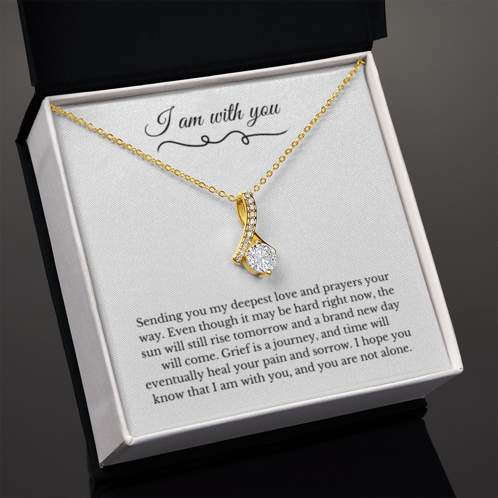 Ribbon Necklace, Dealing with Loss Gift, I am with you, Grief, Thinking of you, Bereavement Jewelry, Sympathy, Loss of Loved One Necklace, Sympathy Necklace