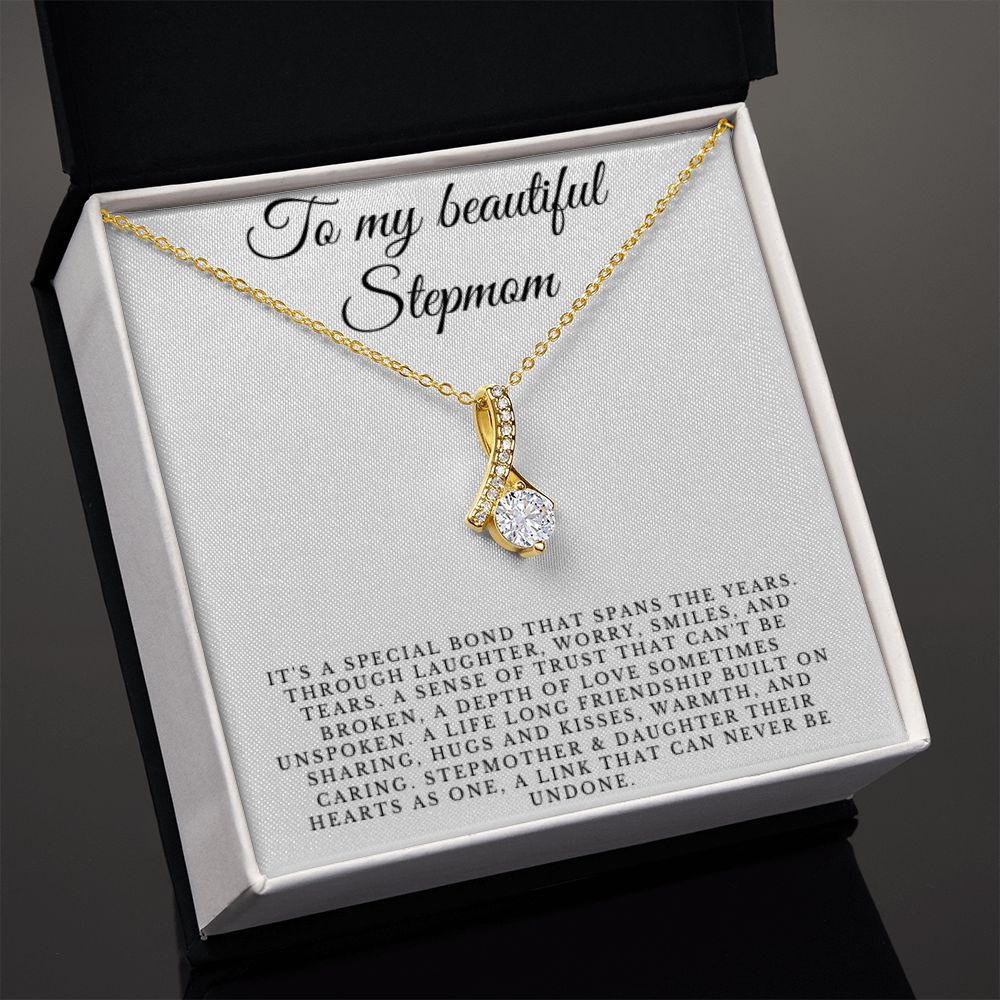 To Stepmom, Happy Birthday Gift, Stepmom Birthday Jewelry, BD Necklace Gift, Stepmother Thoughtful Gift, Message Card, Christmas Jewelry