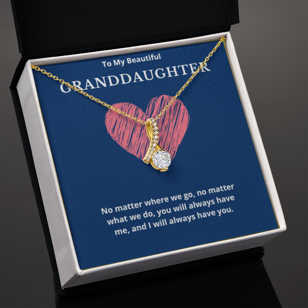 To Granddaughter Ribbon Necklace, Present For Granddaughter Birthday/Christmas Gifts For Granddaughter Necklace Granddaughter Jewelry Granddaughter Wedding Day