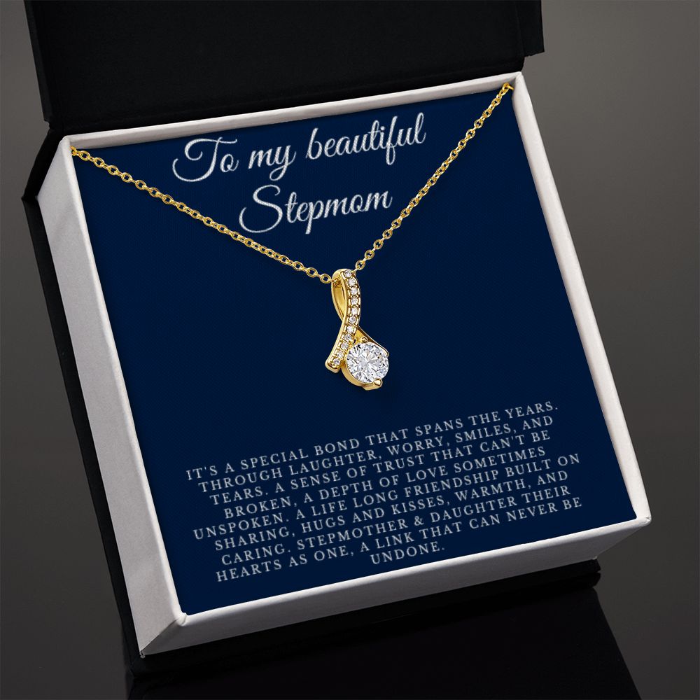 To Stepmom, Happy Birthday Gift, Stepmom Birthday Jewelry, BD Necklace Gift, Stepmother Thoughtful Gift, Message Card, Christmas Jewelry, Christmas Gift For Her