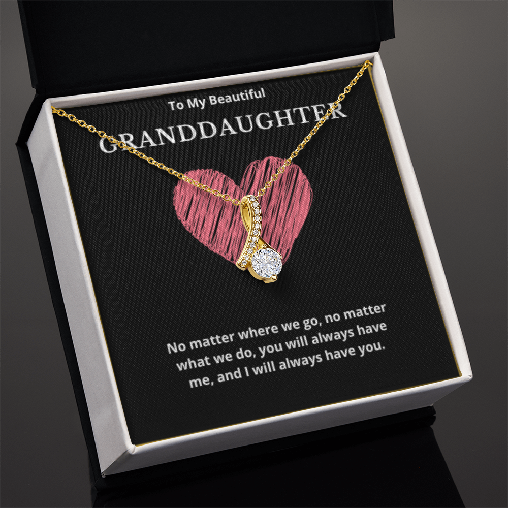 To Granddaughter Ribbon Necklace, Present For Granddaughter Birthday/Christmas Gifts For Granddaughter Necklace Granddaughter Jewelry Granddaughter Wedding Day