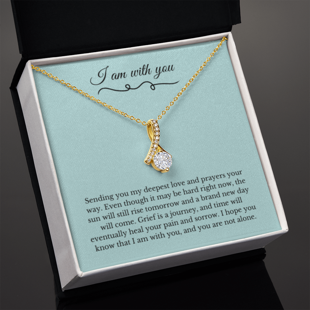 Ribbon Necklace, Dealing with Loss Gift, I am with you, Grief, Thinking of you, Bereavement Jewelry, Sympathy, Loss of Loved One Necklace, Sympathy Necklace