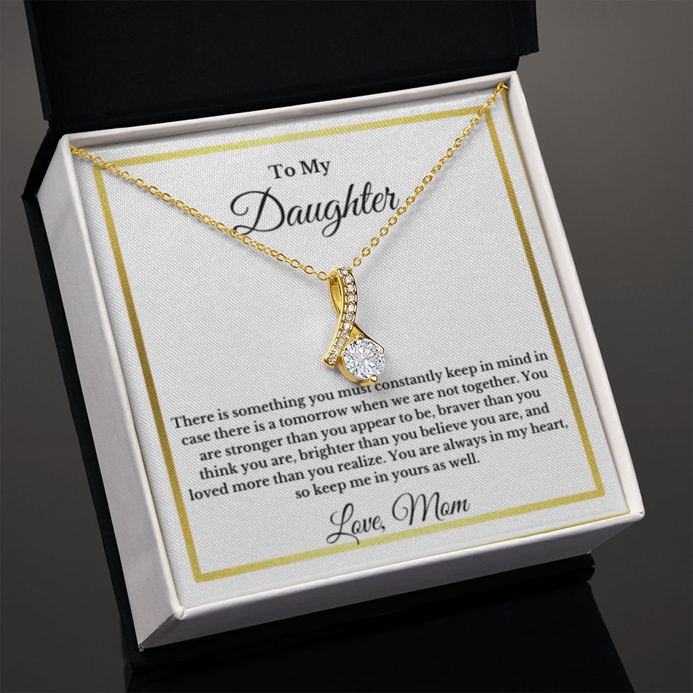 To My Daughter Necklace, Mom Daughter Necklace, Mother to Daughter Birthday Gift, Gifts to Daughter from Mom, Message Card Necklace, Minimalist Jewelry