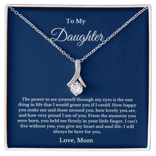 To My Daughter Necklace, Mom Daughter Necklace, Mother to Daughter Birthday Gift, Gifts to Daughter from Mom, Message Card Necklace, Minimalist Jewelry