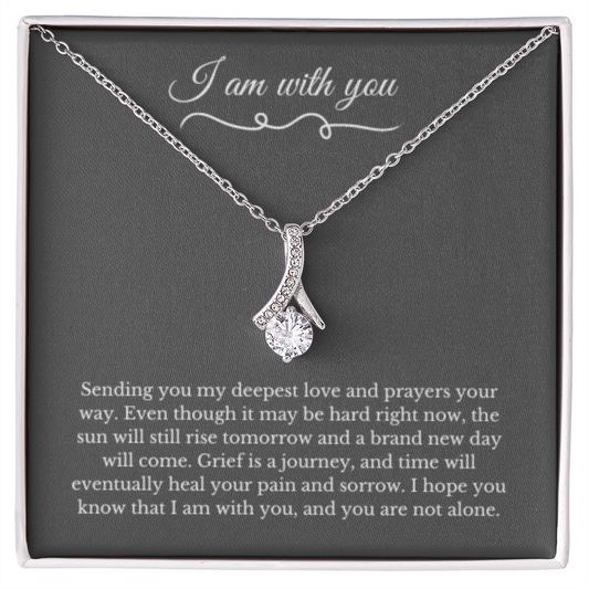 Ribbon Necklace, Dealing with Loss Gift, I am with you, Grief, Thinking of you, Bereavement Jewelry, Sympathy, Loss of Loved One Necklace, Sympathy Necklace