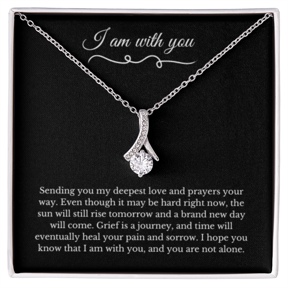 Ribbon Necklace, Dealing with Loss Gift, I am with you, Grief, Thinking of you, Bereavement Jewelry, Sympathy, Loss of Loved One Necklace, Sympathy Necklace