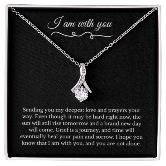 Ribbon Necklace, Dealing with Loss Gift, I am with you, Grief, Thinking of you, Bereavement Jewelry, Sympathy, Loss of Loved One Necklace, Sympathy Necklace