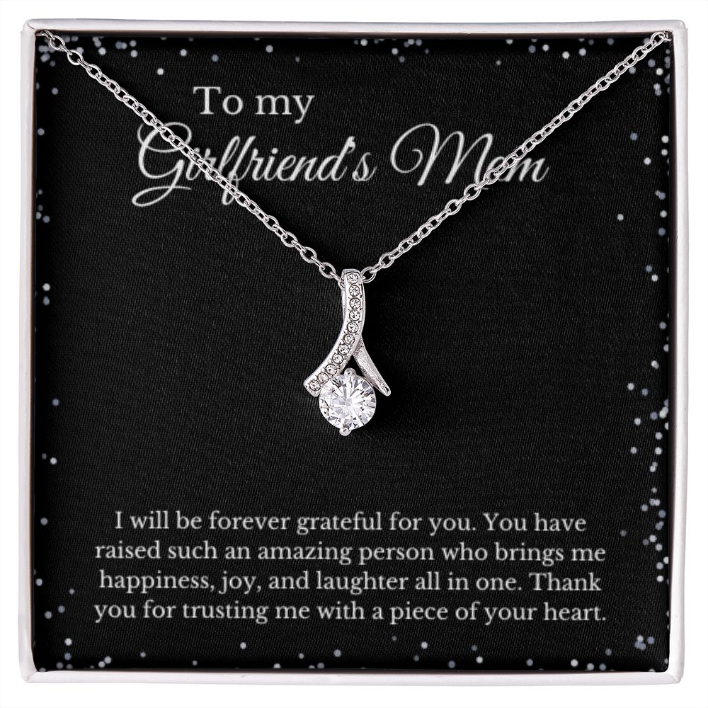 Necklace to my Girlfriend's Mom, Gift for Future Mother in Law to Be | Message Card Jewelry for Christmas Birthday Mother's Day