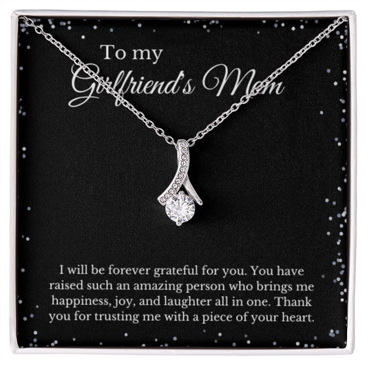 Necklace to my Girlfriend's Mom, Gift for Future Mother in Law to Be | Message Card Jewelry for Christmas Birthday Mother's Day