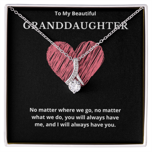 To Granddaughter Ribbon Necklace, Present For Granddaughter Birthday/Christmas Gifts For Granddaughter Necklace Granddaughter Jewelry Granddaughter Wedding Day