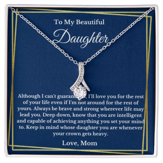 To My Daughter Necklace, Mom Daughter Necklace, Mother to Daughter Birthday Gift, Gifts to Daughter from Mom, Message Card Necklace, Minimalist Jewelry