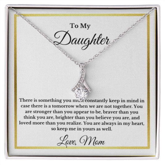 To My Daughter Necklace, Mom Daughter Necklace, Mother to Daughter Birthday Gift, Gifts to Daughter from Mom, Message Card Necklace, Minimalist Jewelry