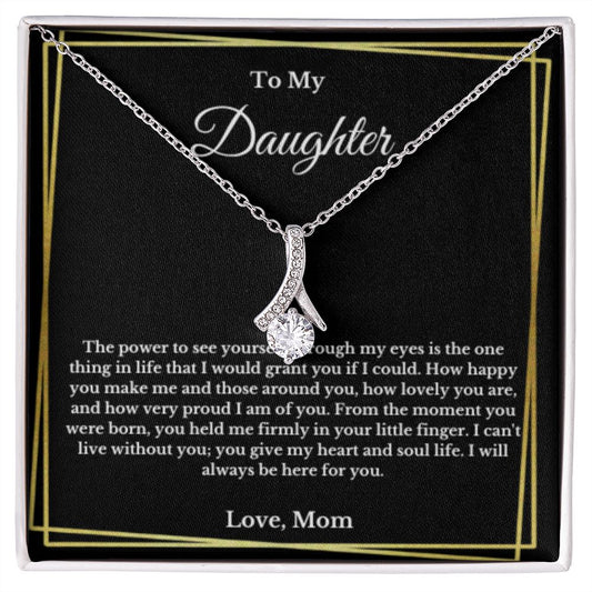To My Daughter Necklace, Mom Daughter Necklace, Mother to Daughter Birthday Gift, Gifts to Daughter from Mom, Message Card Necklace, Minimalist Jewelry