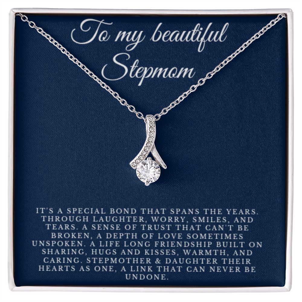 To Stepmom, Happy Birthday Gift, Stepmom Birthday Jewelry, BD Necklace Gift, Stepmother Thoughtful Gift, Message Card, Christmas Jewelry, Christmas Gift For Her