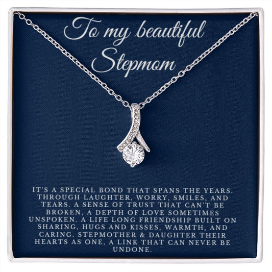 To Stepmom, Happy Birthday Gift, Stepmom Birthday Jewelry, BD Necklace Gift, Stepmother Thoughtful Gift, Message Card, Christmas Jewelry, Christmas Gift For Her