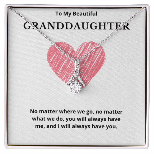 To Granddaughter Ribbon Necklace, Present For Granddaughter Birthday/Christmas Gifts For Granddaughter Necklace Granddaughter Jewelry Granddaughter Wedding Day