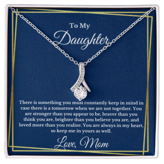 To My Daughter Necklace, Mom Daughter Necklace, Mother to Daughter Birthday Gift, Gifts to Daughter from Mom, Message Card Necklace, Minimalist Jewelry