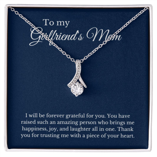 Necklace to my Girlfriend's Mom, Gift for Future Mother in Law to Be | Message Card Jewelry for Christmas Birthday Mother's Day