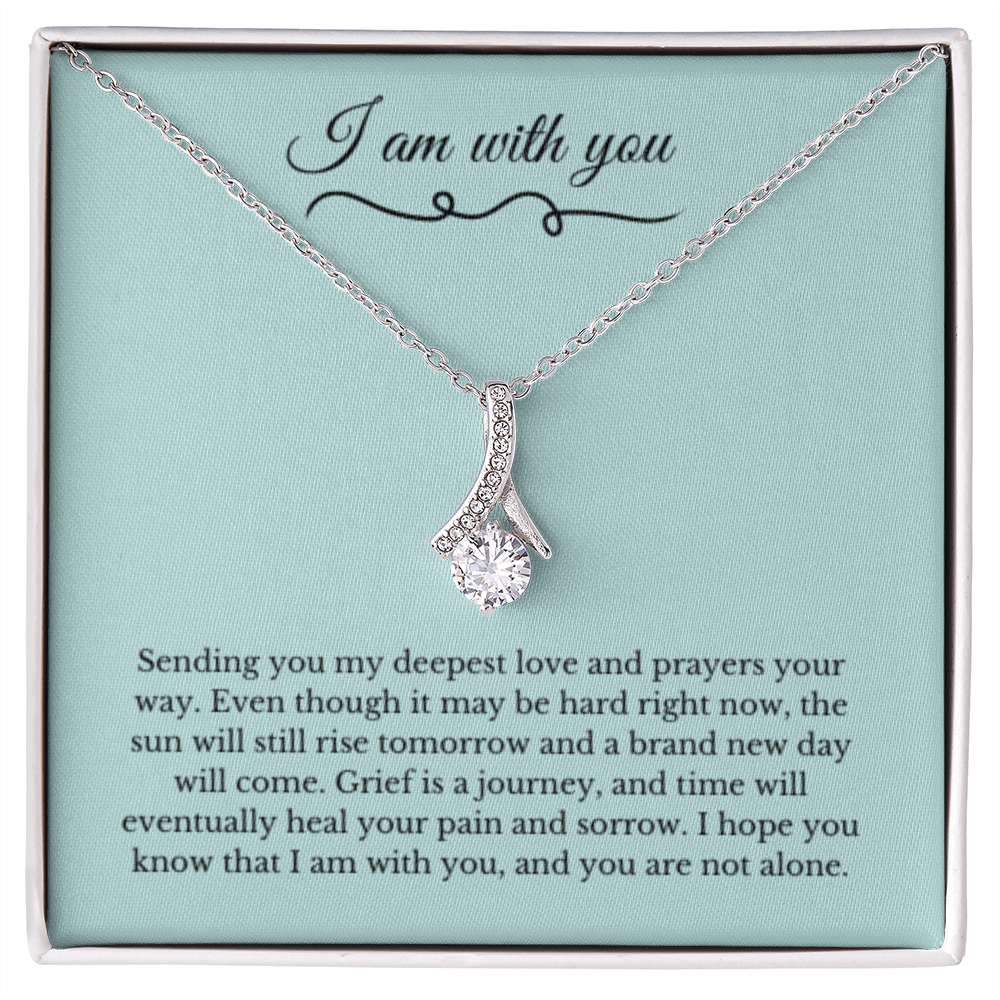 Ribbon Necklace, Dealing with Loss Gift, I am with you, Grief, Thinking of you, Bereavement Jewelry, Sympathy, Loss of Loved One Necklace, Sympathy Necklace