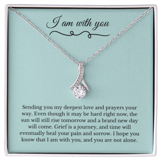 Ribbon Necklace, Dealing with Loss Gift, I am with you, Grief, Thinking of you, Bereavement Jewelry, Sympathy, Loss of Loved One Necklace, Sympathy Necklace