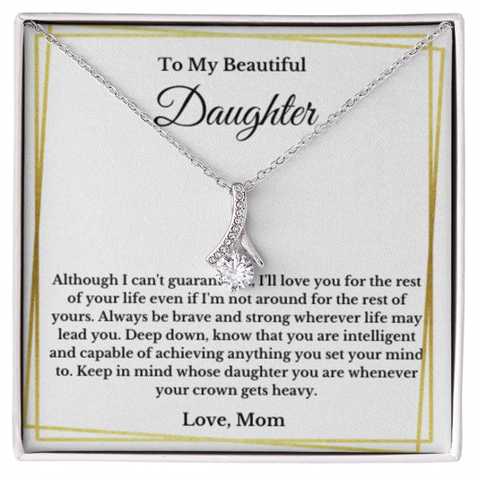 To My Daughter Necklace, Mom Daughter Necklace, Mother to Daughter Birthday Gift, Gifts to Daughter from Mom, Message Card Necklace, Minimalist Jewelry