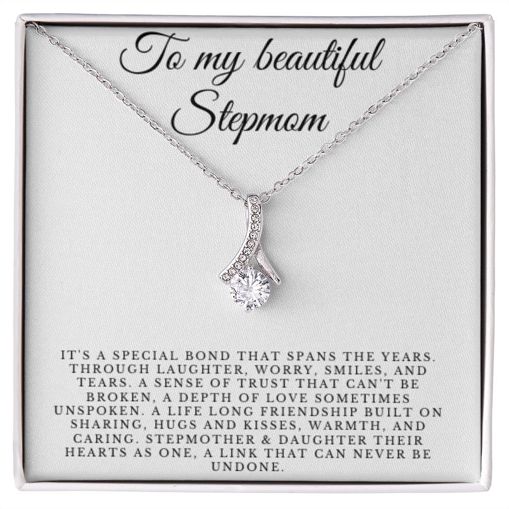 To Stepmom, Happy Birthday Gift, Stepmom Birthday Jewelry, BD Necklace Gift, Stepmother Thoughtful Gift, Message Card, Christmas Jewelry