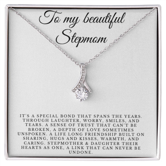 To Stepmom, Happy Birthday Gift, Stepmom Birthday Jewelry, BD Necklace Gift, Stepmother Thoughtful Gift, Message Card, Christmas Jewelry