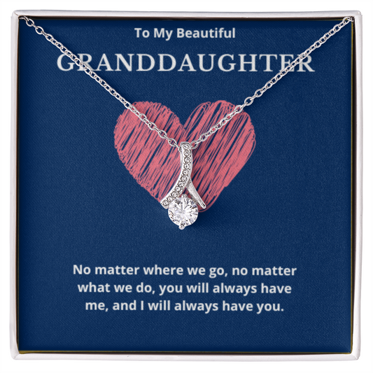 To Granddaughter Ribbon Necklace, Present For Granddaughter Birthday/Christmas Gifts For Granddaughter Necklace Granddaughter Jewelry Granddaughter Wedding Day