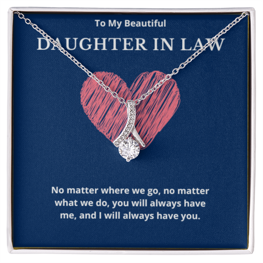 To Daughter in law Ribbon Necklace, Present For Daughter in law Birthday/Christmas Gifts For Daughter Necklace Jewelry