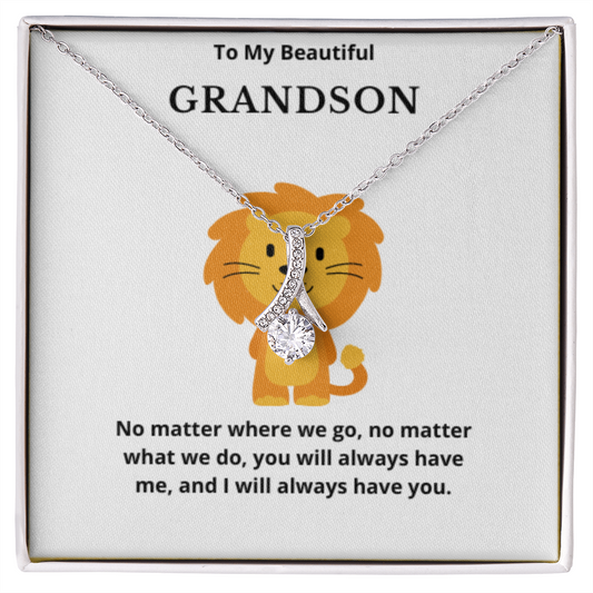 To Grandson Interlocked Hearts Necklace, Present For Grandson Birthday/Christmas Gifts For Grandson Necklace Grandson Jewelry
