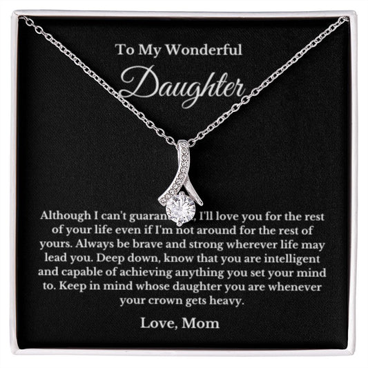 To My Daughter Necklace, Mom Daughter Necklace, Mother to Daughter Birthday Gift, Gifts to Daughter from Mom, Message Card Necklace, Minimalist Jewelry