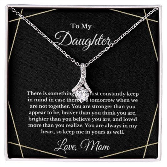 To My Daughter Necklace, Mom Daughter Necklace, Mother to Daughter Birthday Gift, Gifts to Daughter from Mom, Message Card Necklace, Minimalist Jewelry