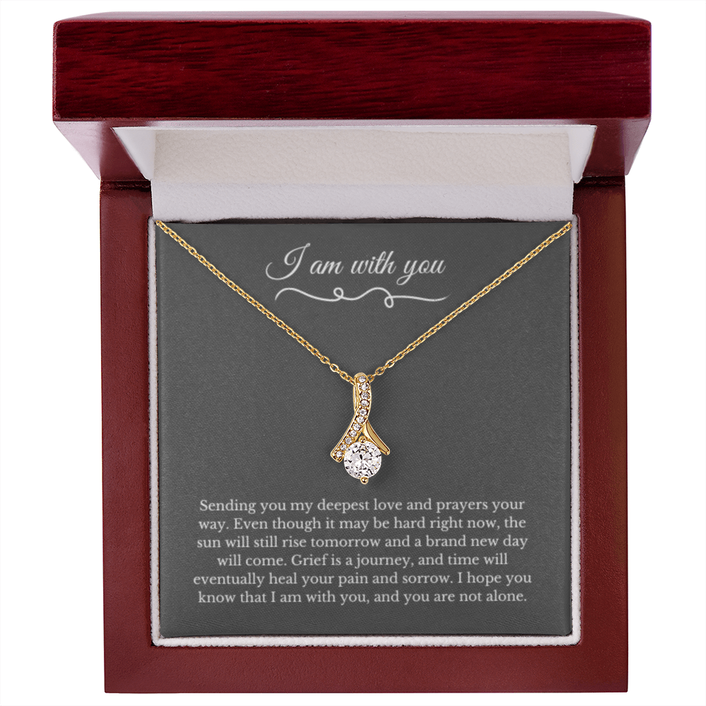 Ribbon Necklace, Dealing with Loss Gift, I am with you, Grief, Thinking of you, Bereavement Jewelry, Sympathy, Loss of Loved One Necklace, Sympathy Necklace