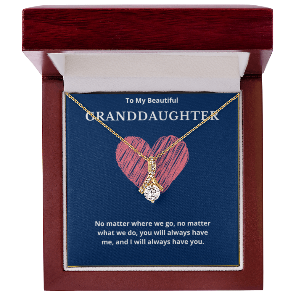 To Granddaughter Ribbon Necklace, Present For Granddaughter Birthday/Christmas Gifts For Granddaughter Necklace Granddaughter Jewelry Granddaughter Wedding Day