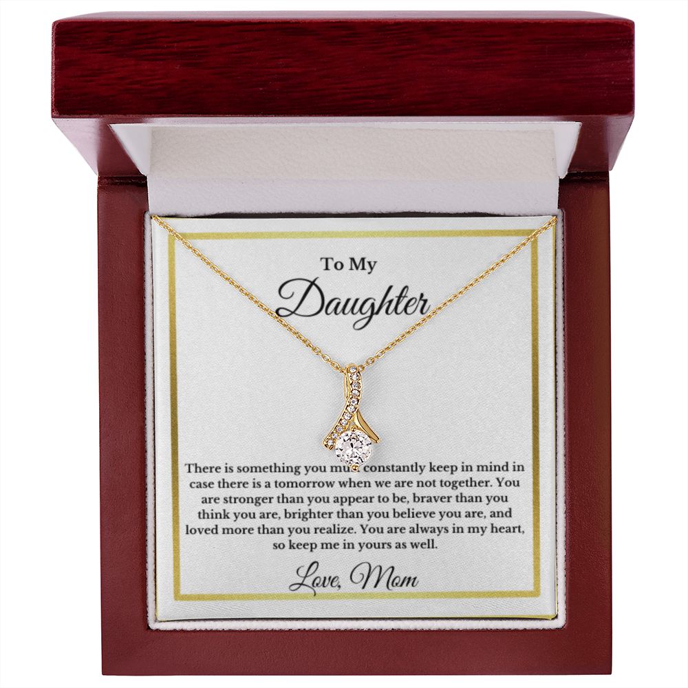 To My Daughter Necklace, Mom Daughter Necklace, Mother to Daughter Birthday Gift, Gifts to Daughter from Mom, Message Card Necklace, Minimalist Jewelry