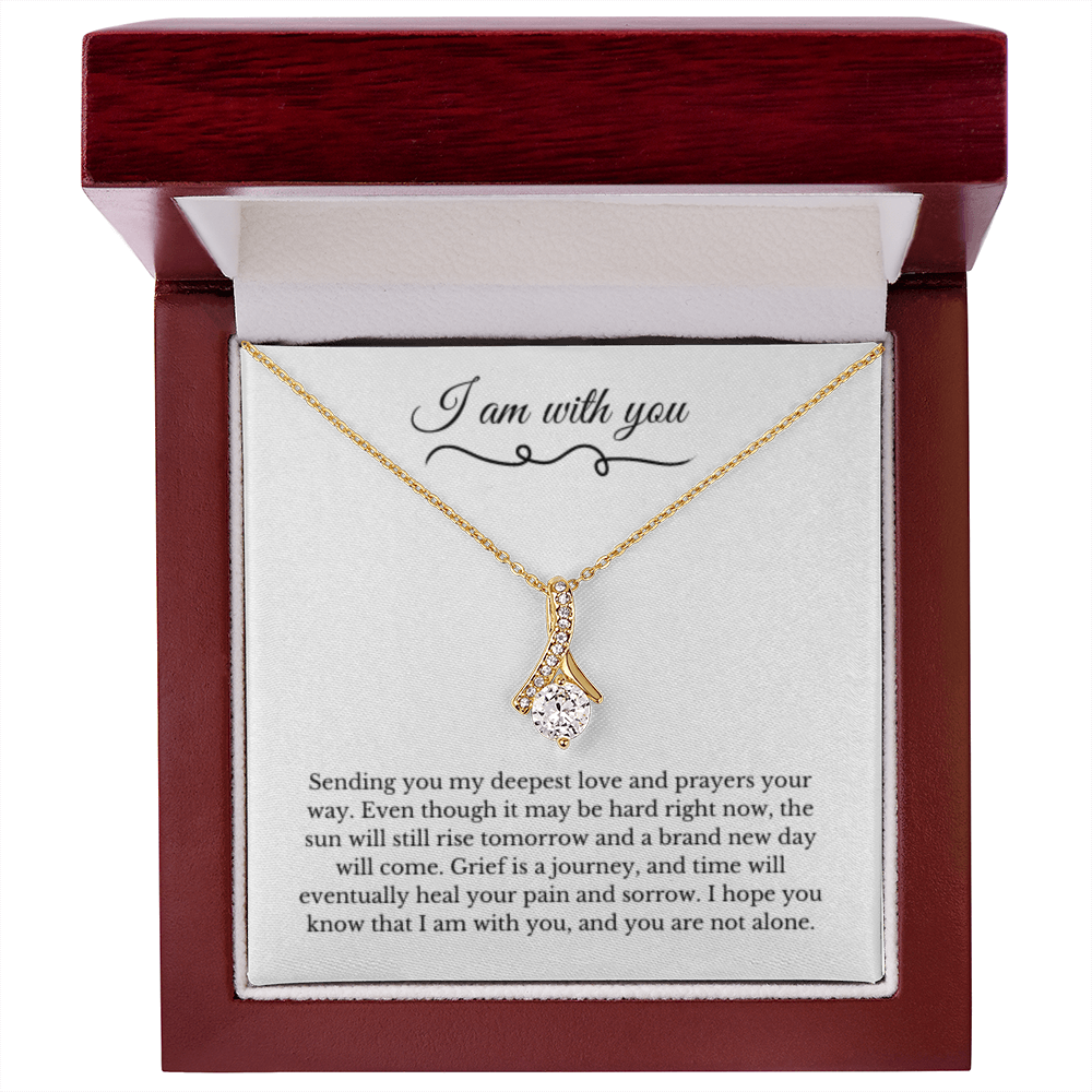Ribbon Necklace, Dealing with Loss Gift, I am with you, Grief, Thinking of you, Bereavement Jewelry, Sympathy, Loss of Loved One Necklace, Sympathy Necklace