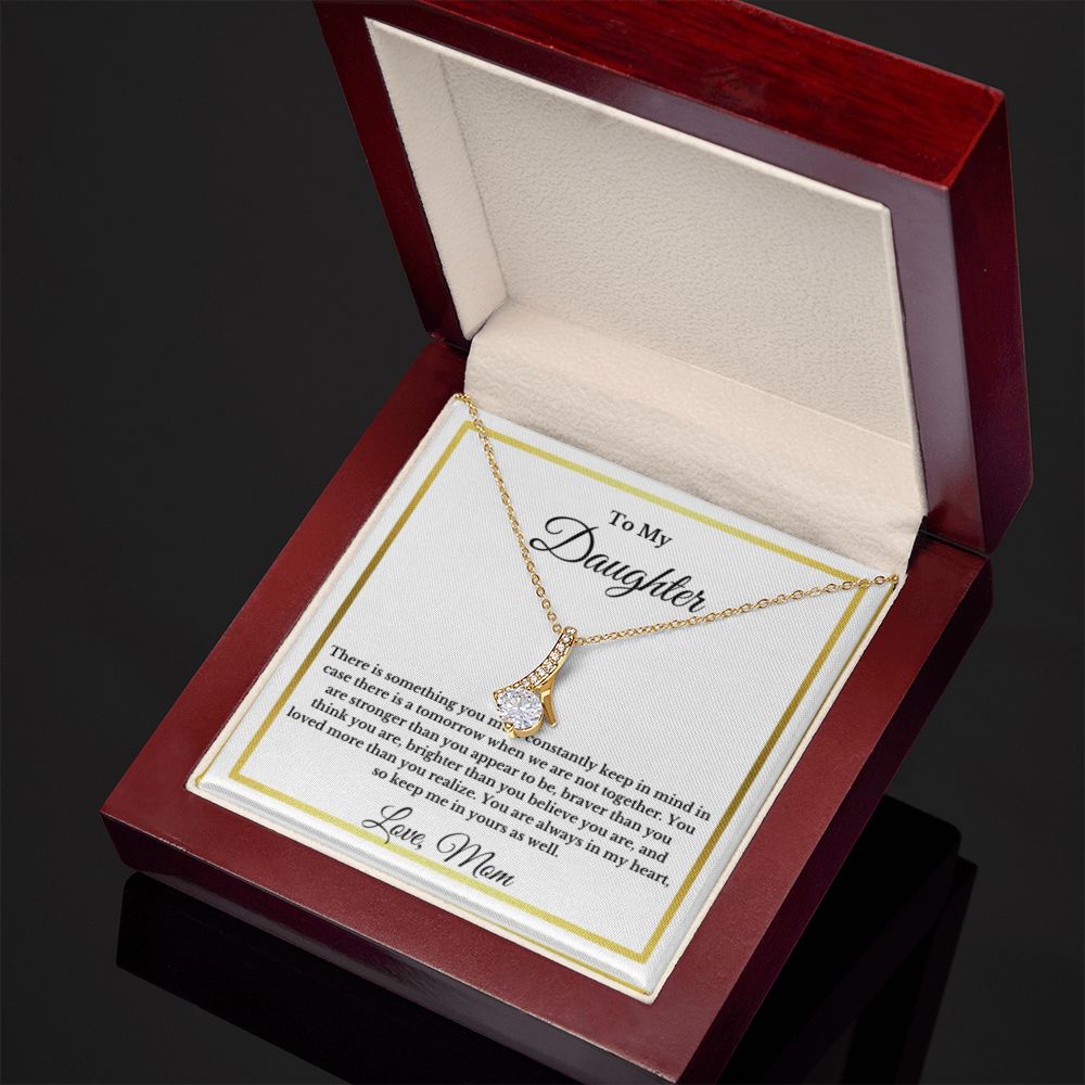 To My Daughter Necklace, Mom Daughter Necklace, Mother to Daughter Birthday Gift, Gifts to Daughter from Mom, Message Card Necklace, Minimalist Jewelry