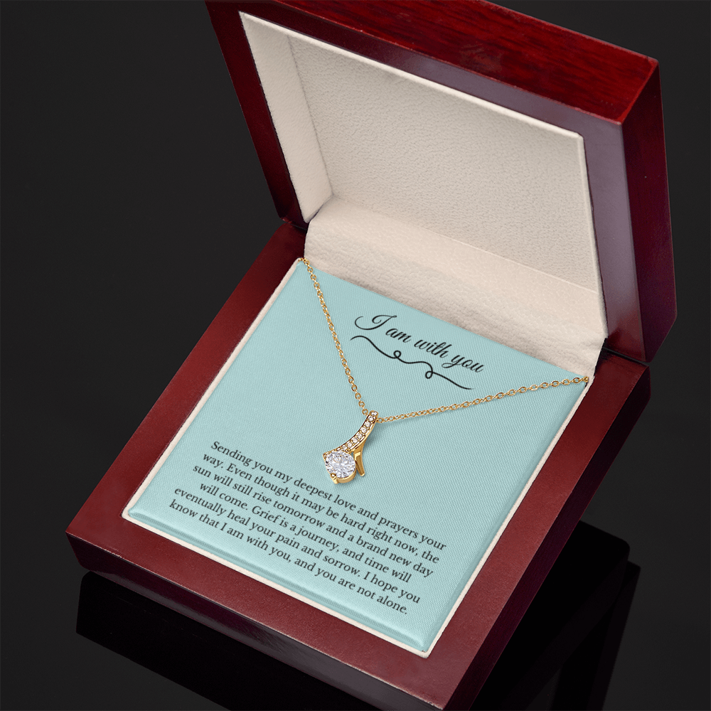 Ribbon Necklace, Dealing with Loss Gift, I am with you, Grief, Thinking of you, Bereavement Jewelry, Sympathy, Loss of Loved One Necklace, Sympathy Necklace
