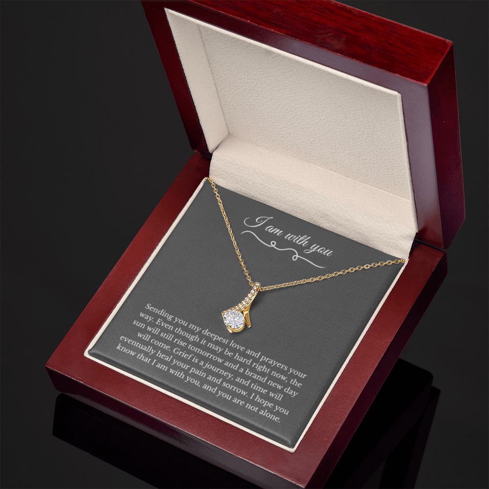 Ribbon Necklace, Dealing with Loss Gift, I am with you, Grief, Thinking of you, Bereavement Jewelry, Sympathy, Loss of Loved One Necklace, Sympathy Necklace