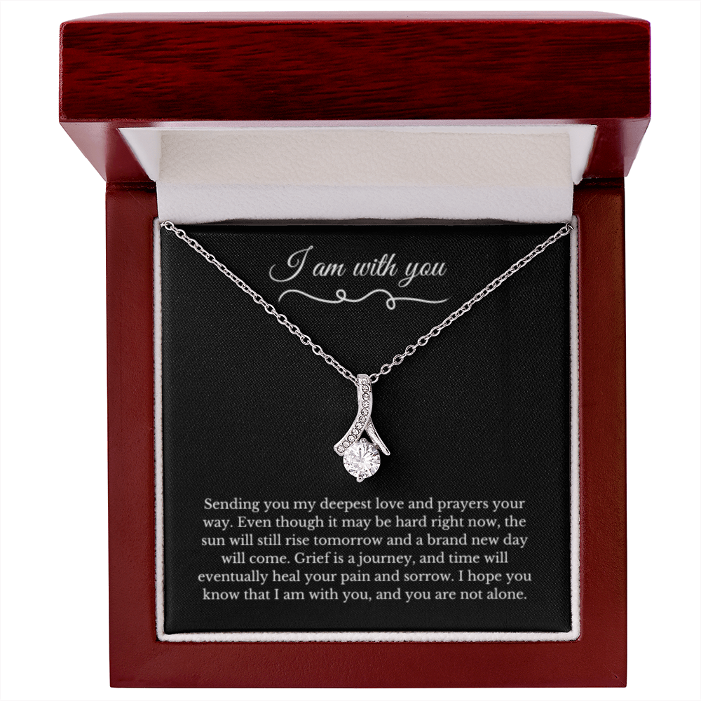 Ribbon Necklace, Dealing with Loss Gift, I am with you, Grief, Thinking of you, Bereavement Jewelry, Sympathy, Loss of Loved One Necklace, Sympathy Necklace
