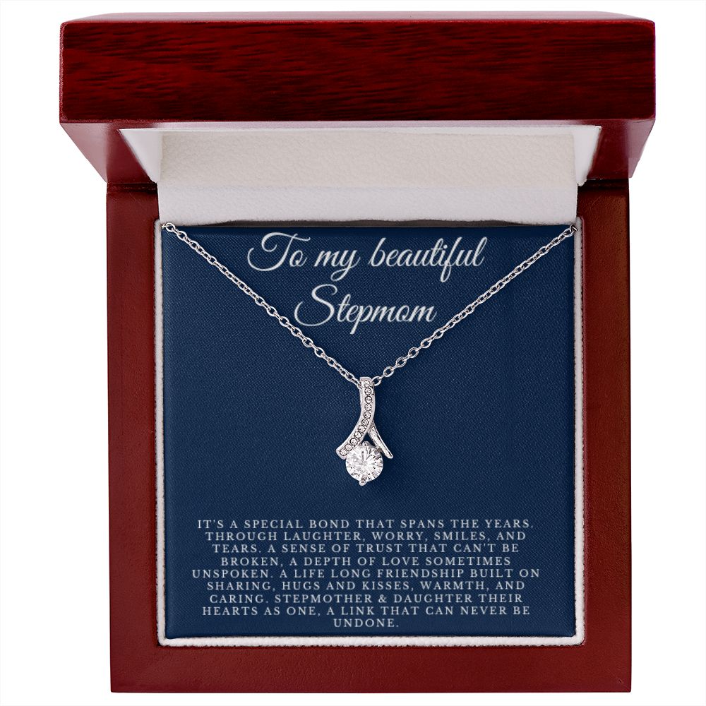 To Stepmom, Happy Birthday Gift, Stepmom Birthday Jewelry, BD Necklace Gift, Stepmother Thoughtful Gift, Message Card, Christmas Jewelry, Christmas Gift For Her