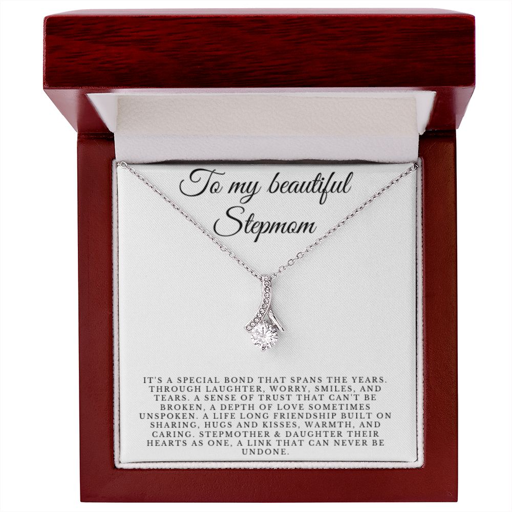 To Stepmom, Happy Birthday Gift, Stepmom Birthday Jewelry, BD Necklace Gift, Stepmother Thoughtful Gift, Message Card, Christmas Jewelry