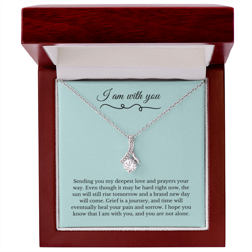 Ribbon Necklace, Dealing with Loss Gift, I am with you, Grief, Thinking of you, Bereavement Jewelry, Sympathy, Loss of Loved One Necklace, Sympathy Necklace