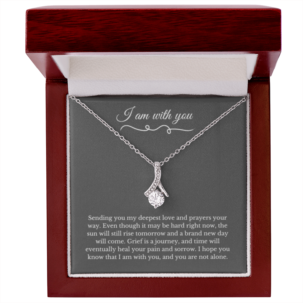 Ribbon Necklace, Dealing with Loss Gift, I am with you, Grief, Thinking of you, Bereavement Jewelry, Sympathy, Loss of Loved One Necklace, Sympathy Necklace