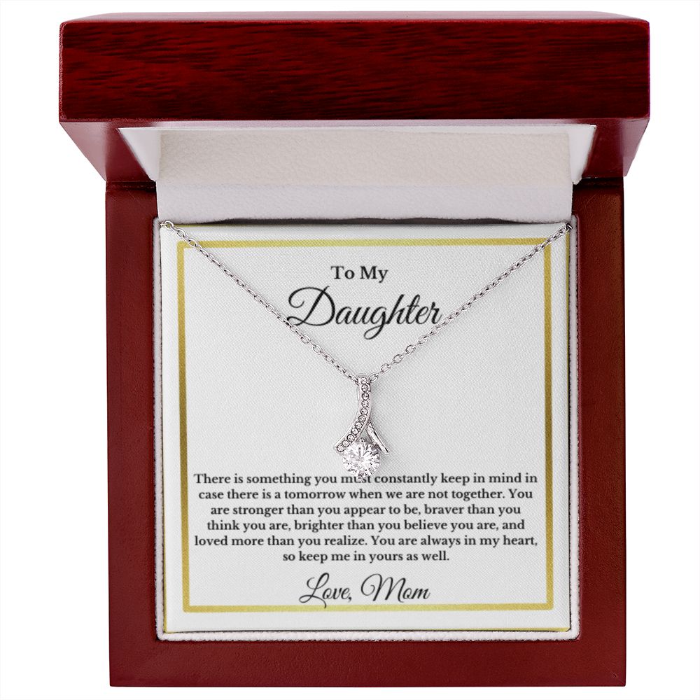 To My Daughter Necklace, Mom Daughter Necklace, Mother to Daughter Birthday Gift, Gifts to Daughter from Mom, Message Card Necklace, Minimalist Jewelry