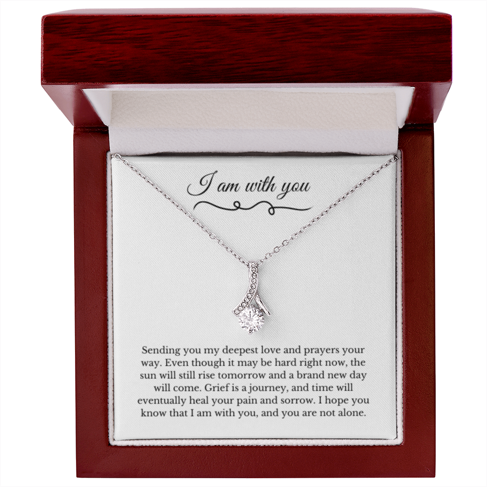 Ribbon Necklace, Dealing with Loss Gift, I am with you, Grief, Thinking of you, Bereavement Jewelry, Sympathy, Loss of Loved One Necklace, Sympathy Necklace