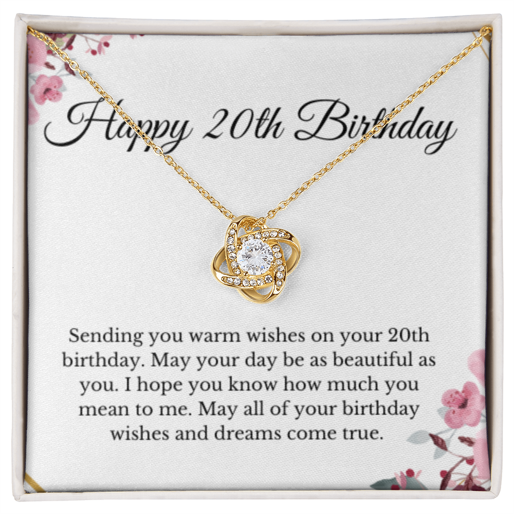 Love Knot, 20th Birthday Necklace Gift