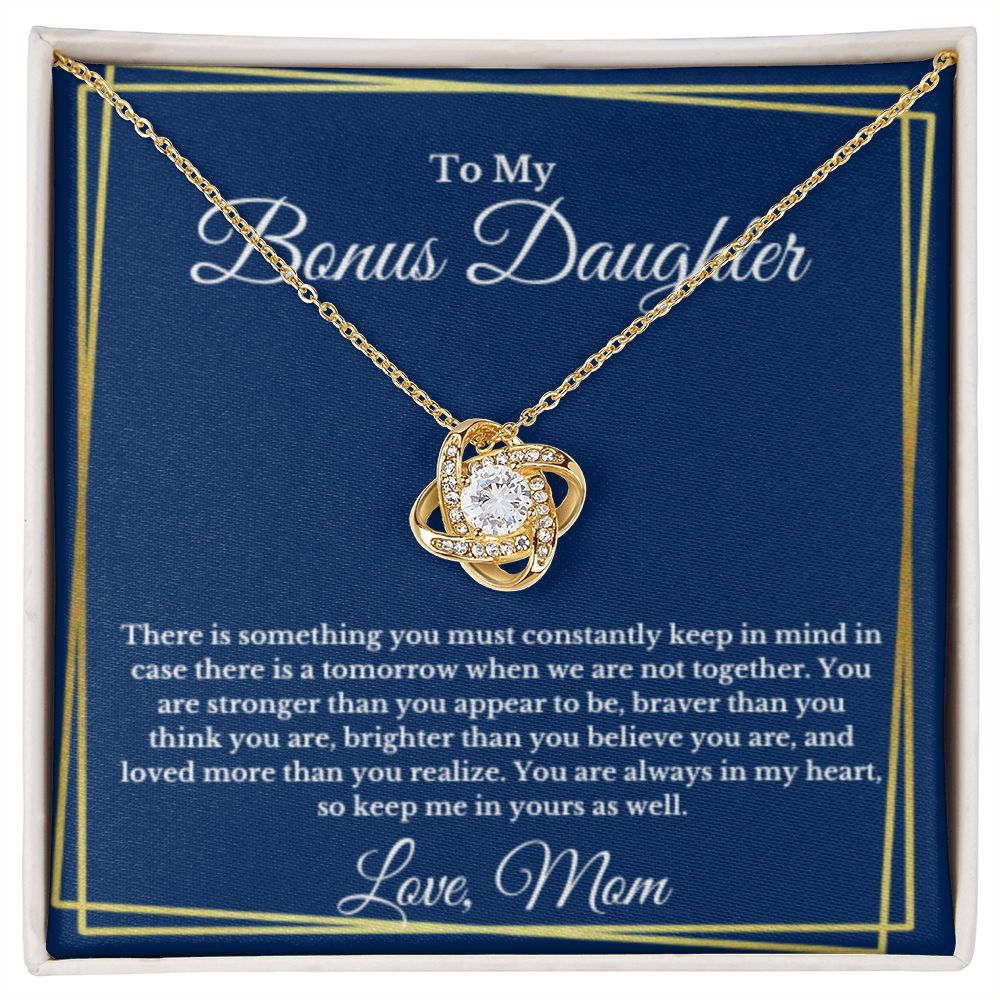 Bonus Daughter Necklace, Mother to Daughter Gift, Step Daughter Jewelry, Birthday Gift, Message Card