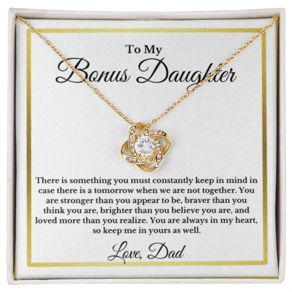 To My Bonus Daughter Necklace, Father Step Daughter Necklace, Birthday, Gifts to Bonus Daughter, Message Card Necklace