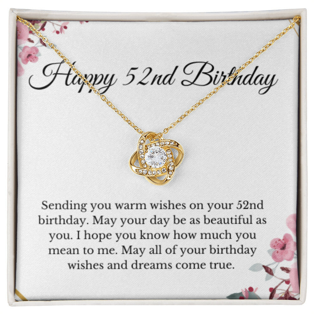 Love Knot, 52nd Birthday Necklace Gift